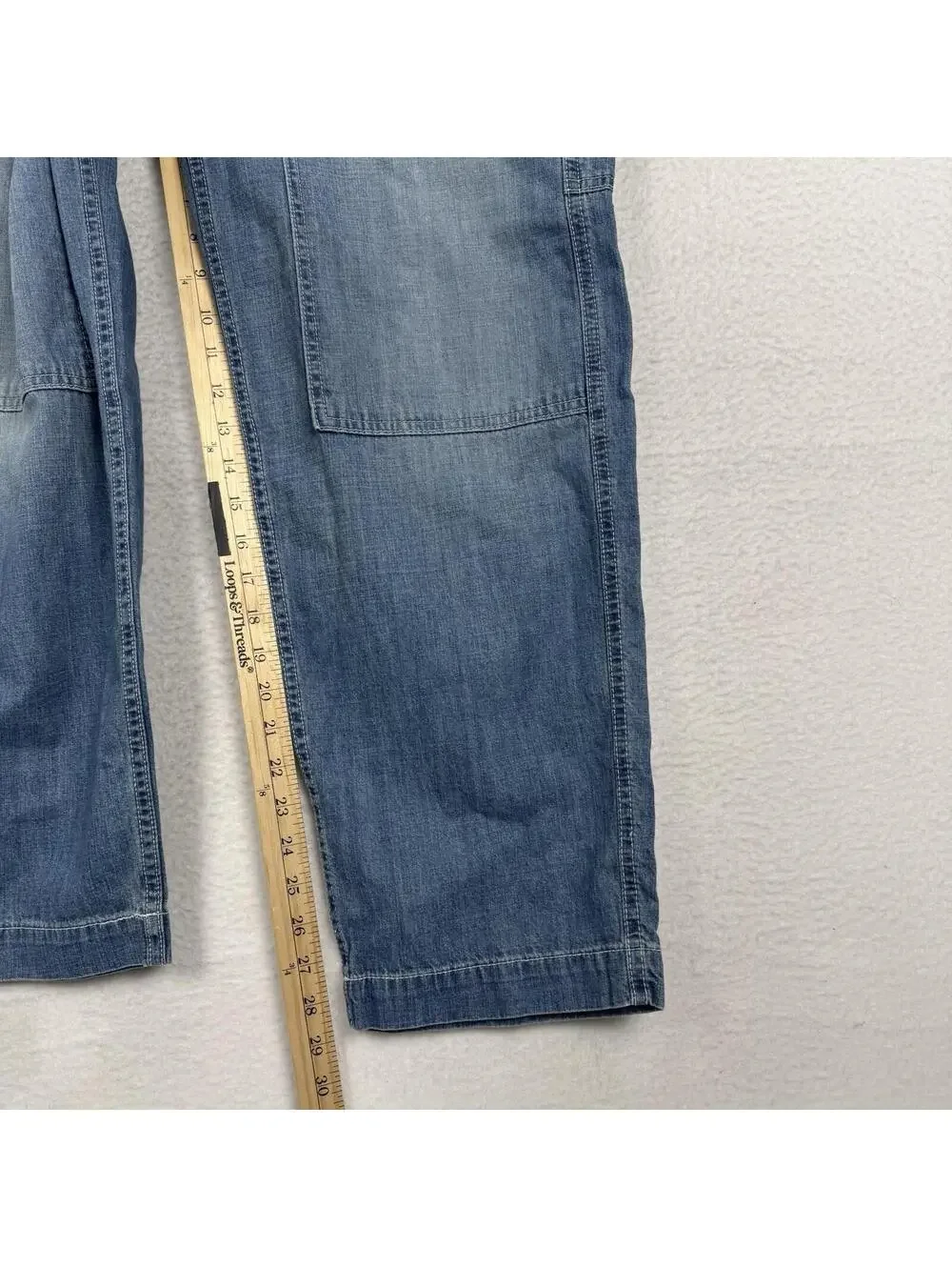 NEW Edwin Bailee Utility Pants Womens 31 Work Carpenter Denim Jeans Double Knee - Picture 7 of 11